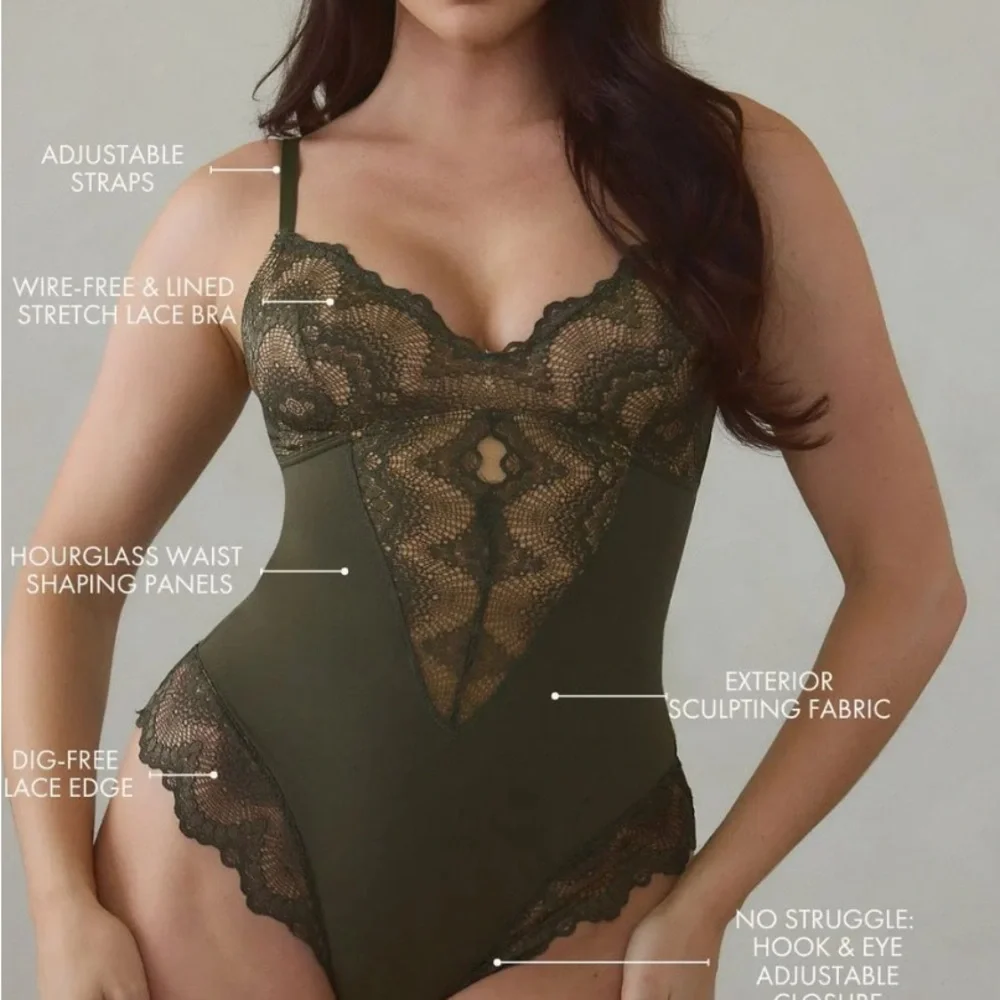 Pinsy Sculpting Lace Shapewear Bodysuit - Picture 2 of 7